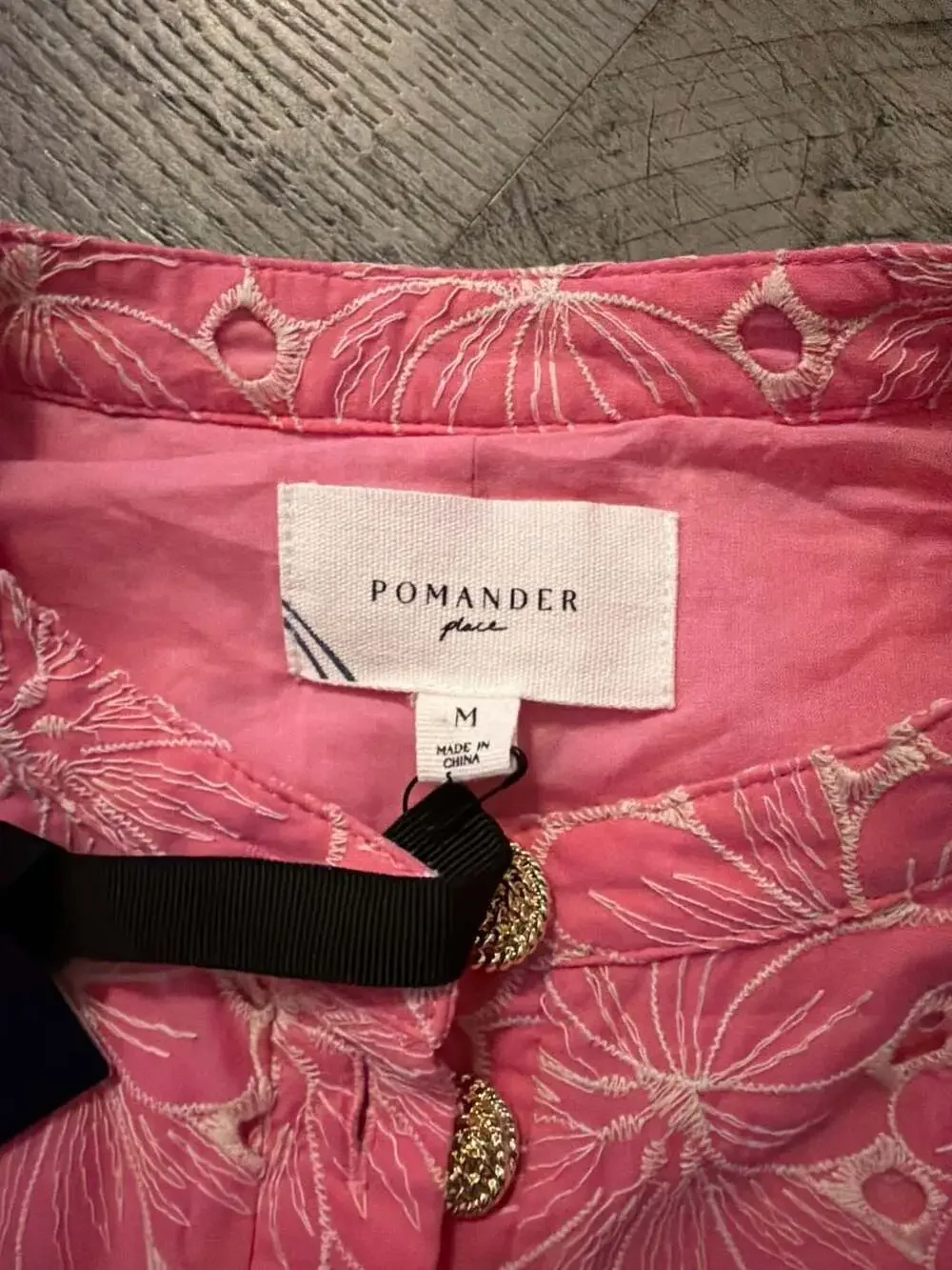 Pomander Place Pink Eyelet Long Sleeve Dress - Picture 5 of 5